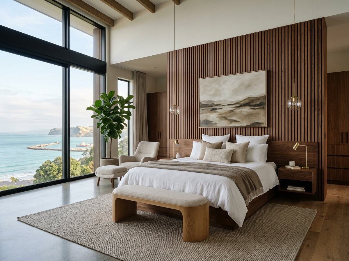 Remuera XL Walnut Acoustic Wall Panel — 270 × 110 cm