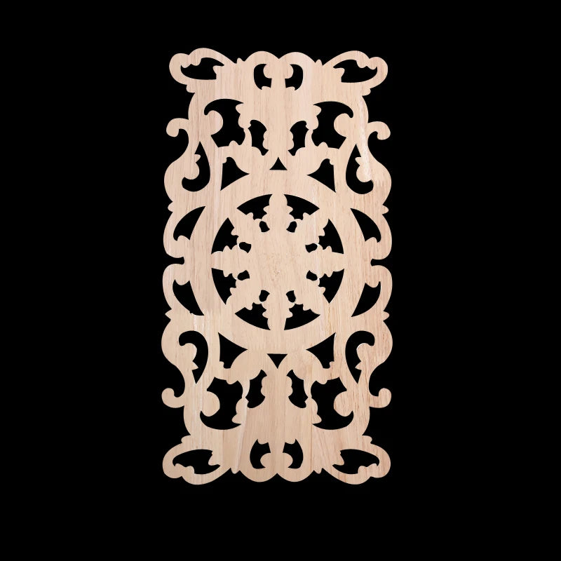 Wood Figurines Wood Mouldings Wood Decal Carved Decor Modern Leaves Oval Flower Rubber Wood  Furniture Doors Walls Corner Home