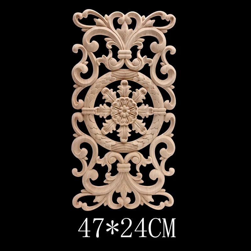 Wood Figurines Wood Mouldings Wood Decal Carved Decor Modern Leaves Oval Flower Rubber Wood  Furniture Doors Walls Corner Home